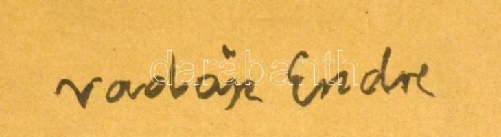 Vadász jelzéssel: Város részlet. Tus, papír, üvegezett keretben, 23×32 cm