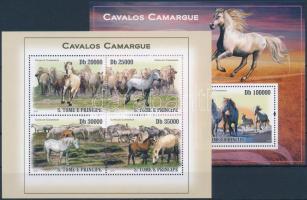 Camargue horses mini sheet + block, Camargue-i lovak kisív + blokk