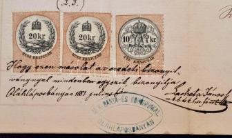 cca 1860 6 db okmánybélyeges okmány