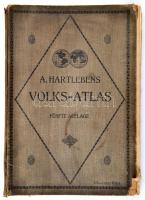 A. Hartlebens Volks Atlas - Fünfte auflage Berlin cca 1900. 125p. Sérült félbőr kötésben, néhány lap sérült, de hiánytalan