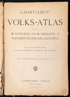 A. Hartlebens Volks Atlas - Fünfte auflage Berlin cca 1900. 125p. Sérült félbőr kötésben, néhány lap...