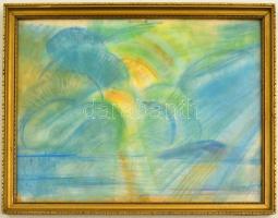 Egry jelzéssel: Fények. Pasztell, papír, üvegezett keretben, 26×25 cm