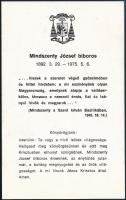 1975 Mindszenty József halálára kiadott emléklap