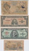 Vegyes: Guadeloupe 1947-1949. 5Fr + 50Fr + Kuba 1949. 10P + 1960. 5P T:III,III-,IV Mixed: Guadeloupe 1947-1949. 5 Francs + 50 Francs + Cuba 1949. 10 Pesos + 1960. 5 Pesos C:F,VG,G