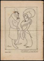 1909 Izé I. évfolyam 7. szám, főszerkesztő: Paulini Béla, hátoldalon Paulini grafikájával, széteső á...