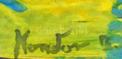 Kondor jelzéssel: Teremtés. Kollázs, farost, keretben, 46×61 cm