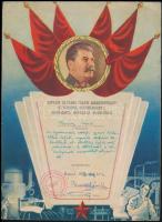 1949 2 db, Sztálin születésnapja alkalmából vállalt felajánlásról szóló oklevél
