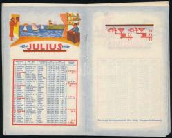 1937 Zsebnaptár, Magyar Királyi Posta, Tetlák grafikájával, 10,5x7 cm