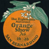 Orange Show San Bernardino címke, d: 10 cm