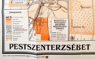 cca 1933 Pestszenterzsébet térképe.Jó állapotban. Utcajegyzékkel. 55x46 cm