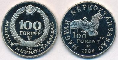 1983. 100Ft alpakka "Czóbel Béla" + 100Ft alpakka "Simon Bolivár" T:PP fo