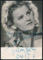 Turay Ida (1907-1997) színésznő aláírása az őt ábrázoló fotón