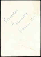 Szemes Mari (1932-1988) Kossuth-díjas magyar színésznő aláírása az őt ábrázoló kép hátoldalán