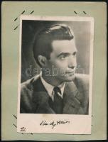 Bordy Bella (1909-1978) színésznő aláírása az őt ábrázoló fotón, hátoldalon Sárdy János (1907-1967) ...