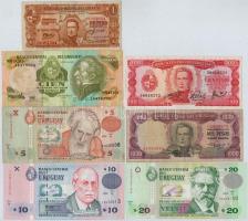 Uruguay 1939-2008. 1P-1000P (7xklf) T:II,III Uruguay 1939-2008. 1 Peso - 1000 Pesos (7xdiff) C:XF,F