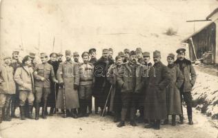 1918 Orosz barátkozás a 16. honvéd gyalogezred parancsnokságánál / WWI K.u.K. military, Russians with K.u.K. soldiers. photo (EB)
