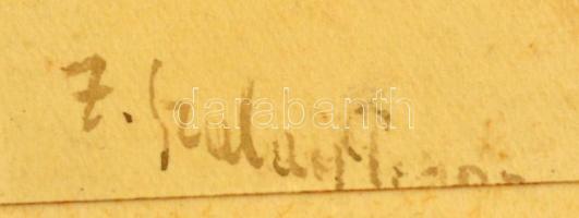 Szalai jelzéssel: Tehénkék, akvarell, papír, üvegezett fa keretben, 11,5×18,5 cm