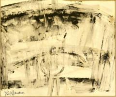 Guti Ferenc (1917-?): Esőben - itáliai emlék, olaj, karton, jelzett, üvegezett fa keretben, 19×22,5 cm