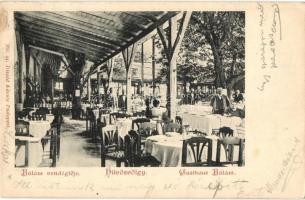 Budapest II. Hűvösvölgy, Balázs vendéglő, étterem, kerthelyiség, pincérek