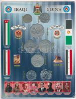Irak 1970-1982. 5f-1D szuvenír forgalmi sor, karton csomagolásban T:1-,2 Iraq 1970-1982. 5 Fils - 1 Dinar souvenir coin set in cardboardcase C:AU,XF