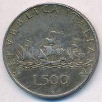 Olaszország 1960R 500L Ag Kolumbusz hajói T:2 Italy 1960R 500 Lire Ag Columbus ships C:XF