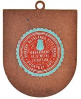 DN "Magyar Sportlövők Szövetsége 1871" festett Br plakett füllel, hátoldalán utólag ráraga...