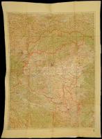 1942 Közép-Európa térképe, kétrészes, M. Kir. Honvéd Térképészeti Intézet, 1:750 000 115x87 cm