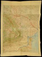 1942 Közép-Európa térképe, kétrészes, M. Kir. Honvéd Térképészeti Intézet, 1:750 000 115x87 cm