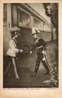 Der Kaiser begrüsst seinem Bundesgenossen / Franz Joseph, Wilhelm II (EK)