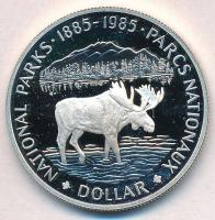 Kanada 1985. 1D Ag "Jávorszarvas" T:PP kis ujjlenyomat Canada 1985. 1 Dollar Ag "Moose" C:PP small fingerprint Krause KM#143