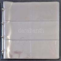 Nagy alakú fekete bőr gyűrűs képeslapalbum 336 férőhellyel / Big sized black leather annular postcar...