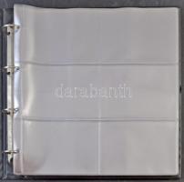 Nagy alakú bordó bőr gyűrűs képeslapalbum 516 férőhellyel / Big sized burgundy leather annular postc...