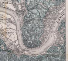 cca 1926 Esztergom és környéke, 1:75000, M. Kir. Állami Térképészet, kissé gyűrött, 49,5×62,5 cm