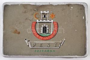 "Pest Szivarka - Magyar Dohányjövedék"  fém cigarettás doboz, 7x11x1,5 cm