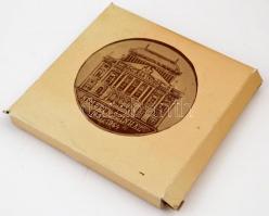 Nemzeti Színház 1837-1964 kerámia fali dísz, eredeti csomagolásában, hibátlan, d: 11 cm