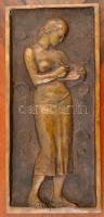 Martsa István (1912-1978) : Író nő. Bronz falikép, jelzés nélkül, falemezre erősítve, 32×15 cm