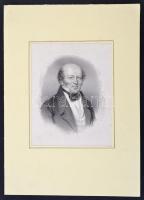 cca 1840 Férfi portréja, kőnyomat, papír, Leopold Fischer / Johann Höfelich, paszpartuban, 19×14,5 c...