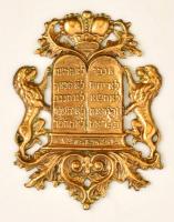 A tízparancsolat héberül, fém dísz, 8×6 cm