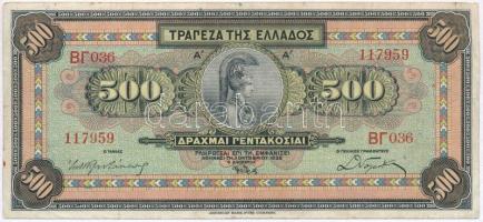 Görögország 1932. 500D T:III,III- Greece 1932. 500 Drachmai C:F,VG Krause 102