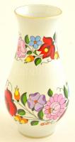 Kalocsai porcelán váza, kézzel festett, jelzett, hibátlan, m: 18 cm