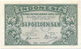 Indonézia 1947. 10s T:II-,III Indonesia 1947. 10 Sen C:VF,F Krause 31