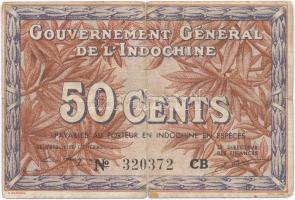 Francia Indokína 1939. 50c T:III- kis szakadás, ly.
French Indo-China 1939. 50 Cents C:VG small tea...