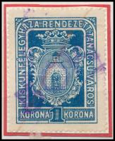 1923 Kiskunfélegyháza R.T.V. 8 sz. okirati illetékbélyeg (15.000)
