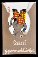 Régi Csacsi gyerekkártya, eredeti, sérült dobozában, 33 alp