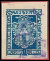 1923 Kiskunfélegyháza R.T.V. 10 sz. okirati illetékbélyeg (10.000)