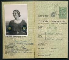 1937 Bp., Magyar Királyság által kiállított fényképes útlevél / Hungarian passport