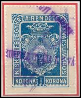 1923 Kiskunfélegyháza R.T.V. 11 sz. okirati illetékbélyeg (15.000)