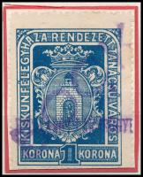 1923 Kiskunfélegyháza R.T.V. 12 sz. okirati illetékbélyeg (18.000)