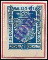 1923 Kiskunfélegyháza R.T.V. 10 sz. okirati illetékbélyeg (10.000)
