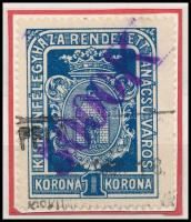 1923 Kiskunfélegyháza R.T.V. 18 sz. okirati illetékbélyeg (10.000)